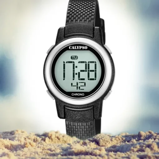 Calypso Kinder Armbanduhr Digital Crush K5736/3 Quarz-Uhr PU schwarz UK5736/3