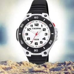Calypso Kinder Armbanduhr Sweet Time K5758/6 Quarz-Uhr PU schwarz UK5758/6