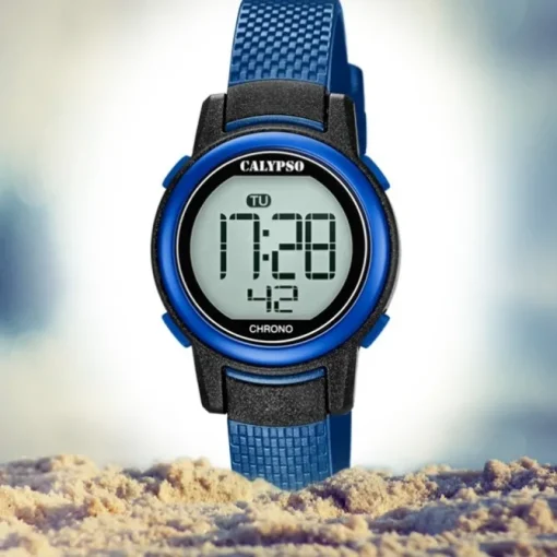 Calypso Kinder Armbanduhr Digital Crush K5736/6 Quarz-Uhr PU blau UK5736/6