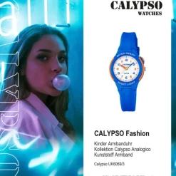 Calypso Kinder Armbanduhr Sweet Time K6069/3 Quarz-Uhr PU blau UK6069/3