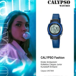 Calypso Kinder Armbanduhr Digital Crush K5736/6 Quarz-Uhr PU blau UK5736/6