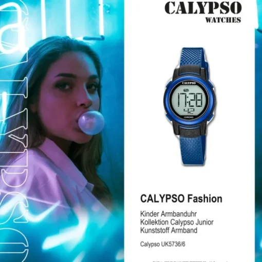Calypso Kinder Armbanduhr Digital Crush K5736/6 Quarz-Uhr PU blau UK5736/6