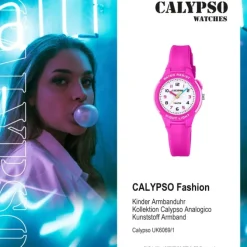 Calypso Kinder Armbanduhr Sweet Time K6069/1 Quarz-Uhr PU pink UK6069/1