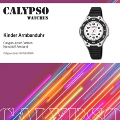 Calypso Kinder Armbanduhr Sweet Time K5758/6 Quarz-Uhr PU schwarz UK5758/6