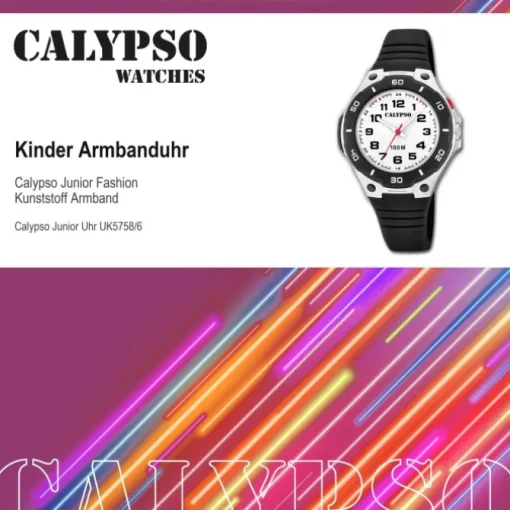 Calypso Kinder Armbanduhr Sweet Time K5758/6 Quarz-Uhr PU schwarz UK5758/6
