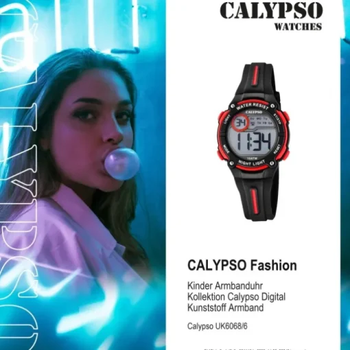 Calypso Kinder Armbanduhr Digital Crush K6068/6 Quarz PU schwarz UK6068/6