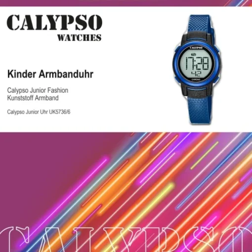 Calypso Kinder Armbanduhr Digital Crush K5736/6 Quarz-Uhr PU blau UK5736/6