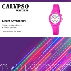 Calypso Kinder Armbanduhr Sweet Time K6069/1 Quarz-Uhr PU pink UK6069/1