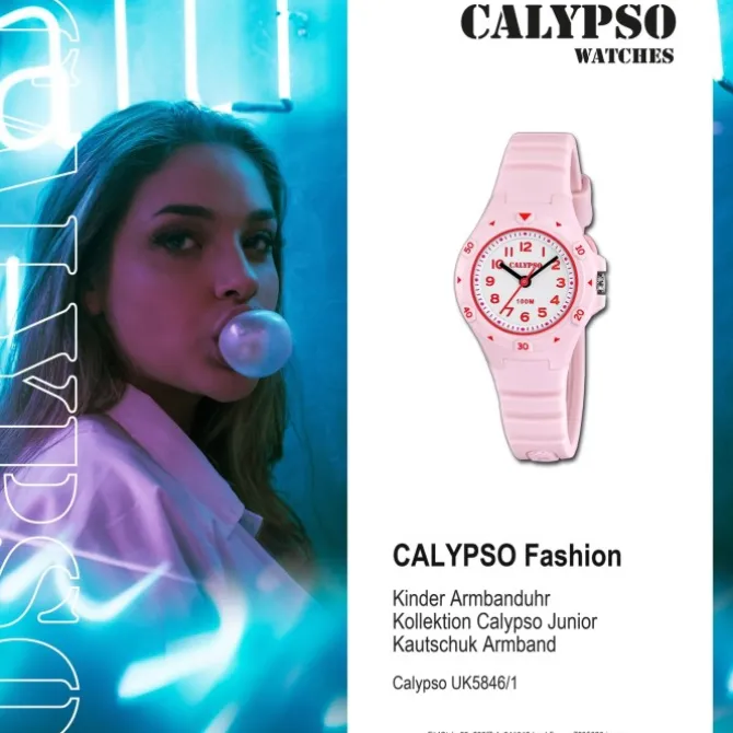 Calypso Kinder Jugenduhr Kautschuk rosa Calypso Junior Armbanduhr UK5846/1
