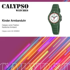 Calypso Kinder Jugenduhr Kautschuk grün Calypso Junior Armbanduhr UK5846/4