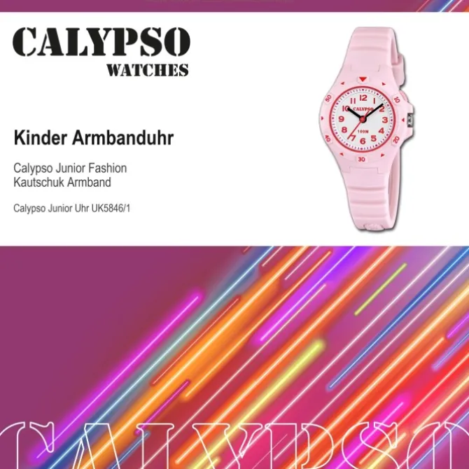 Calypso Kinder Jugenduhr Kautschuk rosa Calypso Junior Armbanduhr UK5846/1