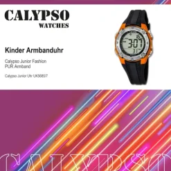 CALYPSO Kinder-Armbanduhr Fashion Funktionsuhr Quarz-Uhr PU schwarz UK5685/7