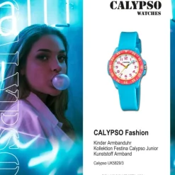 Calypso Kinderuhr Kunststoff hellblau Calypso Junior Armbanduhr UK5829/3