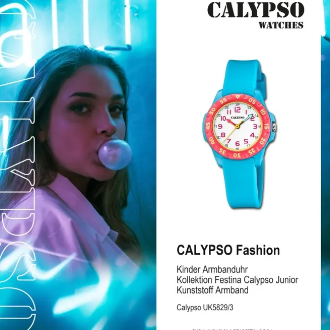 Calypso Kinderuhr Kunststoff hellblau Calypso Junior Armbanduhr UK5829/3