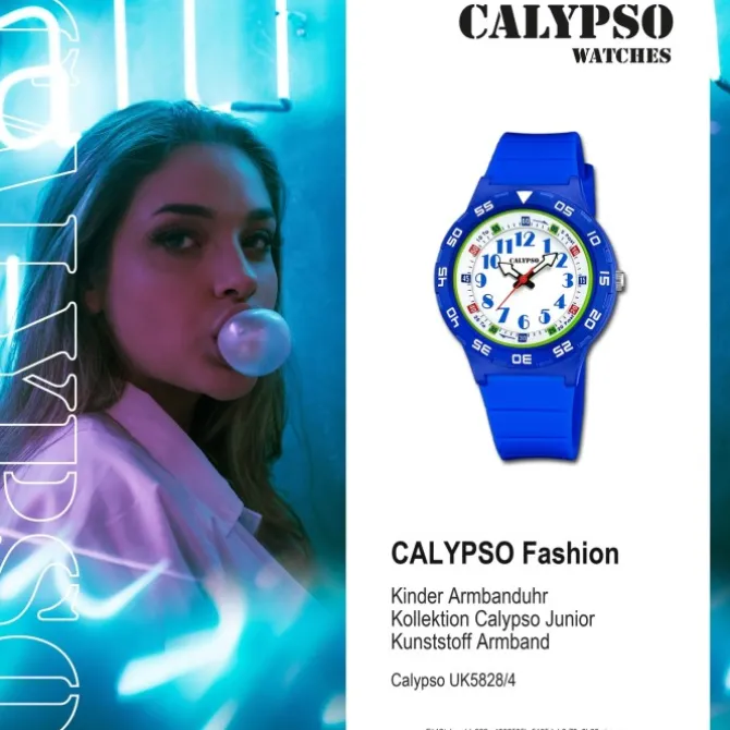 Calypso Kinderuhr Kunststoff PUR blau Calypso Junior Armbanduhr UK5828/4