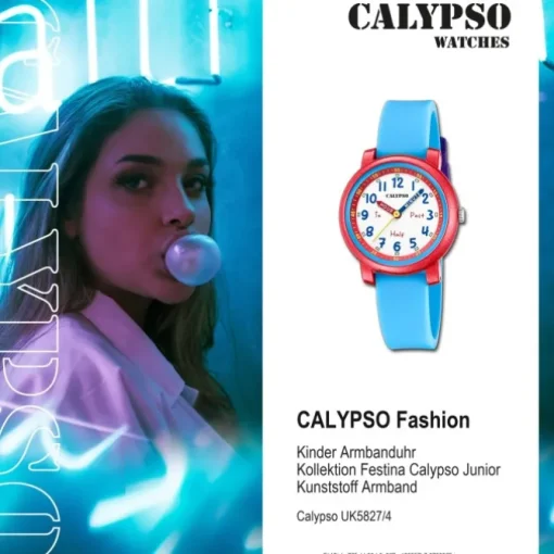 Calypso Kinderuhr Kunststoff Silikon blau Calypso Junior Armbanduhr UK5827/4