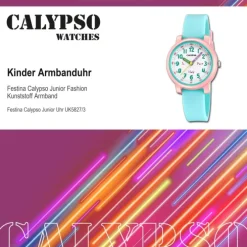 Calypso Kinderuhr Kunststoff Silikon hellblau Calypso Junior Armbanduhr UK5827/3