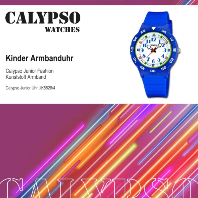 Calypso Kinderuhr Kunststoff PUR blau Calypso Junior Armbanduhr UK5828/4
