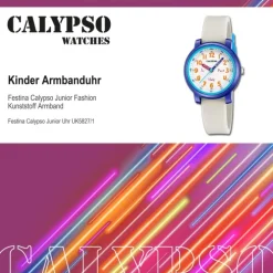 Calypso Kinderuhr Kunststoff Silikon weiß Calypso Junior Armbanduhr UK5827/1