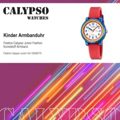 Calypso Kinderuhr Kunststoff Silikon rot Calypso Junior Armbanduhr UK5827/5
