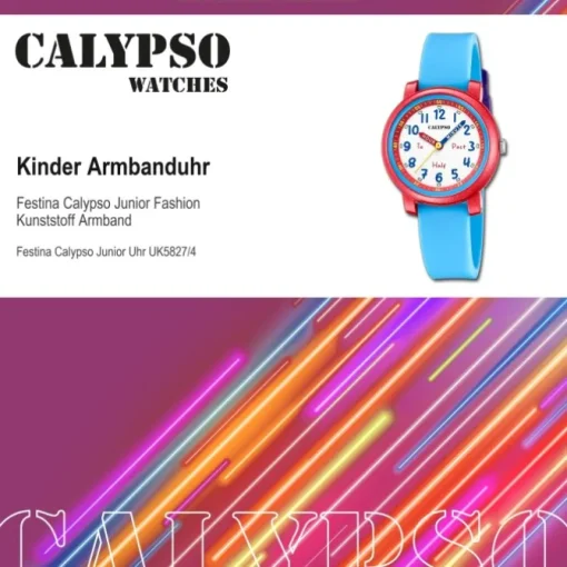 Calypso Kinderuhr Kunststoff Silikon blau Calypso Junior Armbanduhr UK5827/4