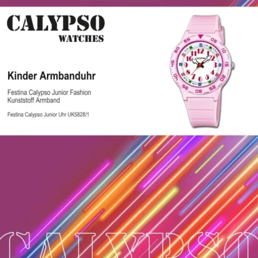 Calypso Kinderuhr Kunststoff PUR rosa Calypso Junior Armbanduhr UK5828/1