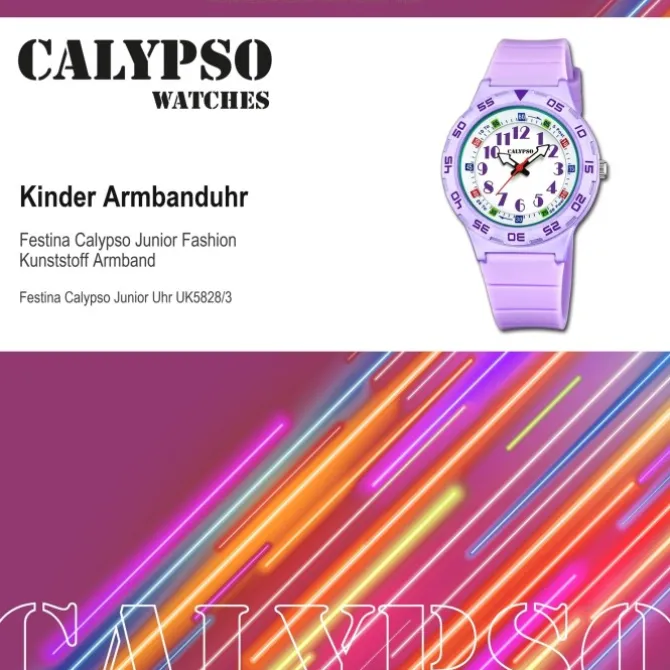 Calypso Kinderuhr Kunststoff PUR lila Calypso Junior Armbanduhr UK5828/3