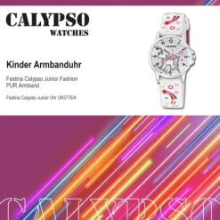 Calypso Kinderuhr PUR mehrfarbig weiß rosa Calypso Junior Armbanduhr UK5776/4