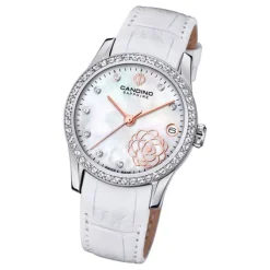 Candino Damen Armbanduhr Elegance C4721/1 Analog Leder weiß UC4721/1