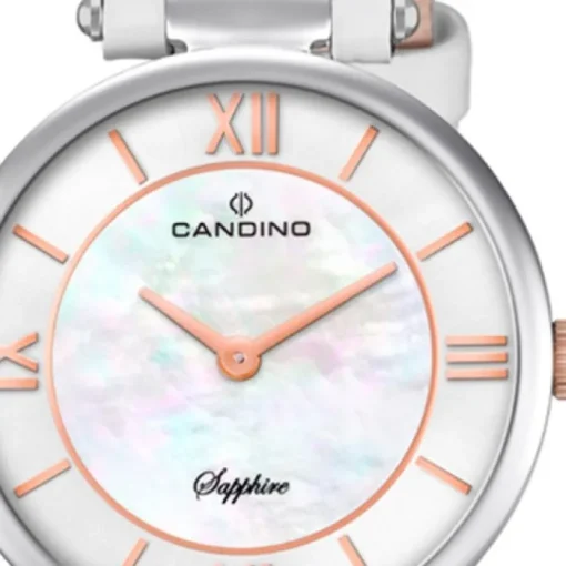 Candino Damen Armband-Uhr Lady Elegance C4669/1 Quarzuhr Leder weiß UC4669/1