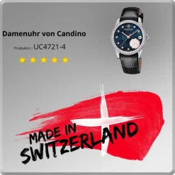 Candino Damen Armbanduhr Elegance C4721/4 Analog Leder schwarz UC4721/4