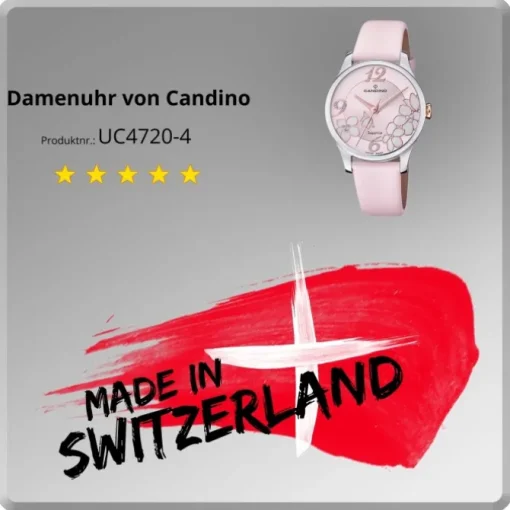 Candino Damen Armbanduhr Elegance C4720/4 Analog Leder rosa UC4720/4