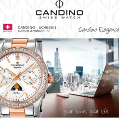 Candino Damen Armbanduhr Lady Elegance C4688/1 Edelstahl silber rose UC4688/1