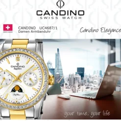 Candino Damen Armbanduhr Lady Elegance C4687/1 Edelstahl silber gold UC4687/1