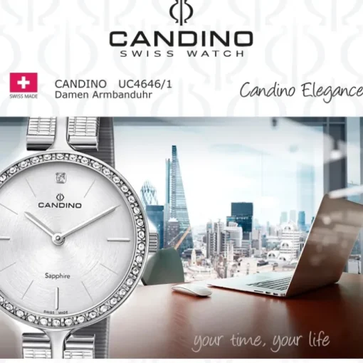 Candino Damen Armbanduhr Lady Elegance C4646/1 Quarz Edelstahl silber UC4646/1