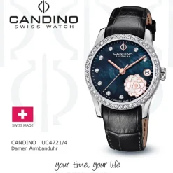 Candino Damen Armbanduhr Elegance C4721/4 Analog Leder schwarz UC4721/4
