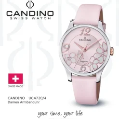 Candino Damen Armbanduhr Elegance C4720/4 Analog Leder rosa UC4720/4