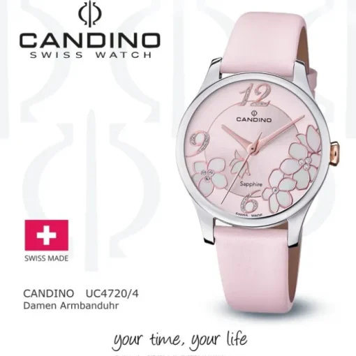 Candino Damen Armbanduhr Elegance C4720/4 Analog Leder rosa UC4720/4