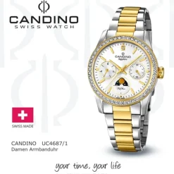 Candino Damen Armbanduhr Lady Elegance C4687/1 Edelstahl silber gold UC4687/1