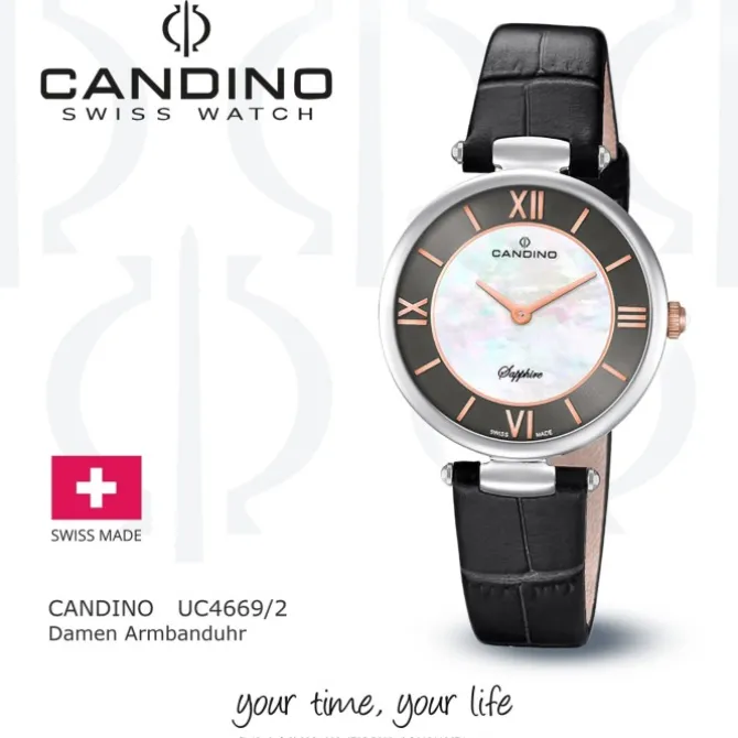 Candino Damen Armbanduhr Lady Elegance C4669/2 Quarz Leder schwarz UC4669/2