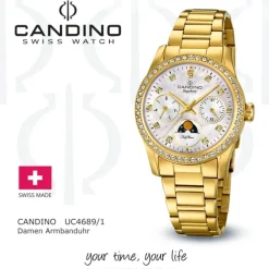 Candino Damen Armbanduhr Lady Elegance C4689/1 Quarz Edelstahl gold UC4689/1