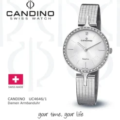 Candino Damen Armbanduhr Lady Elegance C4646/1 Quarz Edelstahl silber UC4646/1