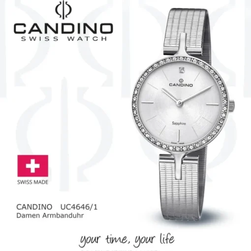 Candino Damen Armbanduhr Lady Elegance C4646/1 Quarz Edelstahl silber UC4646/1