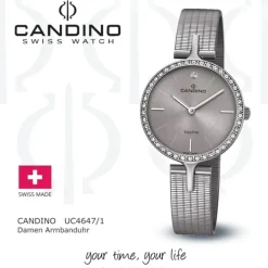 Candino Damen Armbanduhr Lady Elegance C4647/1 Quarz Edelstahl grau UC4647/1