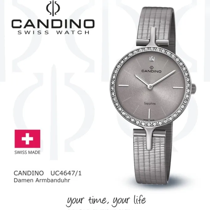 Candino Damen Armbanduhr Lady Elegance C4647/1 Quarz Edelstahl grau UC4647/1