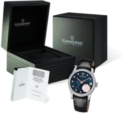 Candino Damen Armbanduhr Elegance C4721/4 Analog Leder schwarz UC4721/4