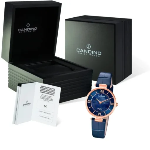 Candino Damen Armband-Uhr Lady Elegance C4671/2 Quarzuhr Leder blau UC4671/2