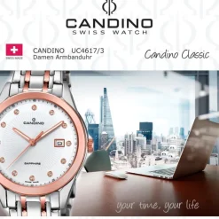 Candino Damen-Armbanduhr Edelstahl silber braun C4617/3 Quarz Klassisch UC4617/3