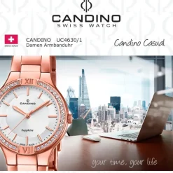 Candino Damen-Armbanduhr Edelstahl kupfer roségold C4630/1 Quarzuhr UC4630/1
