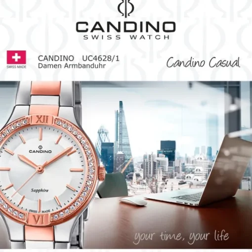 Candino Damen-Armbanduhr Edelstahl silber roségold C4628/1 Quarzuhr UC4628/1